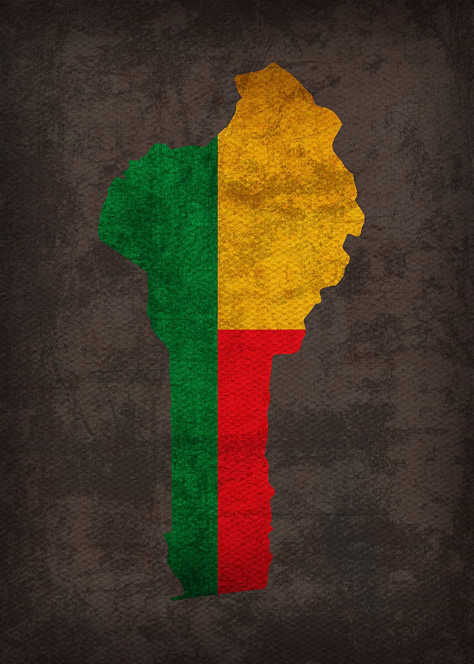Benin Country Flag Map