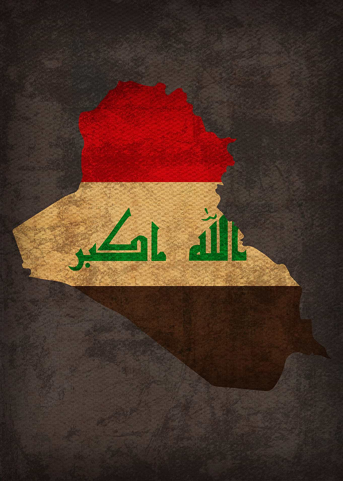 Iraq Country Flag Map