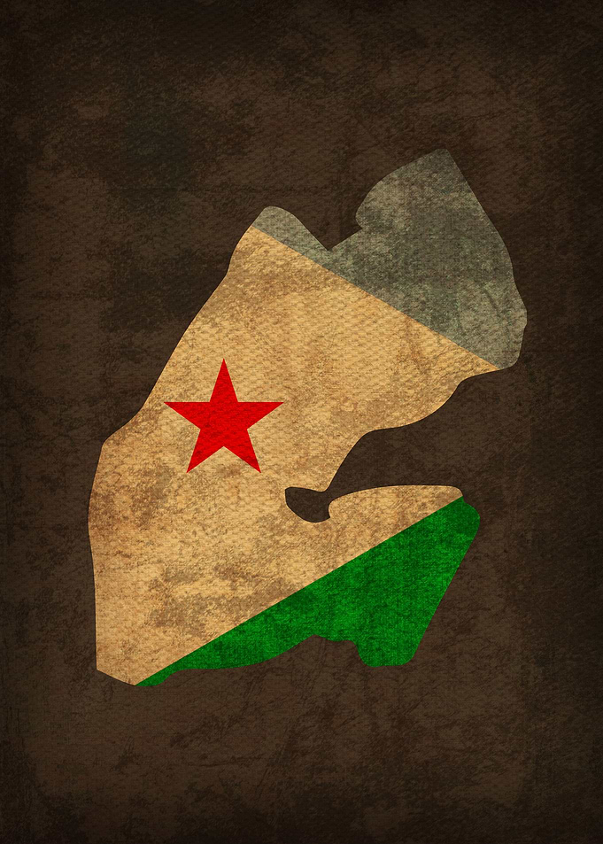 Djibouti Country Flag Map