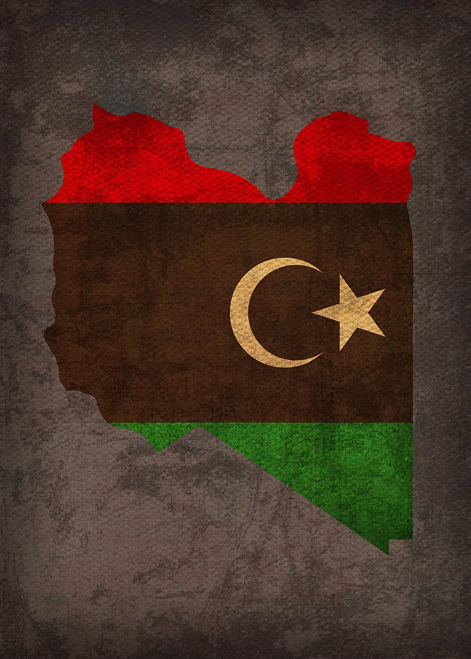 Libya Country Flag Map