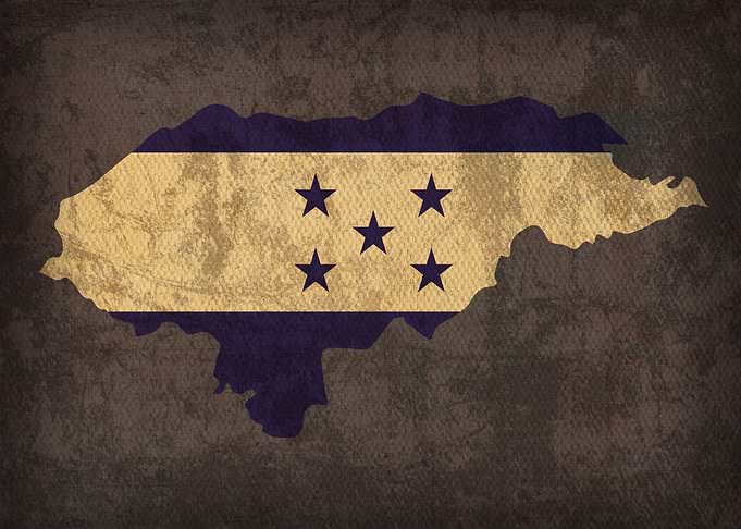 Honduras Country Flag Map