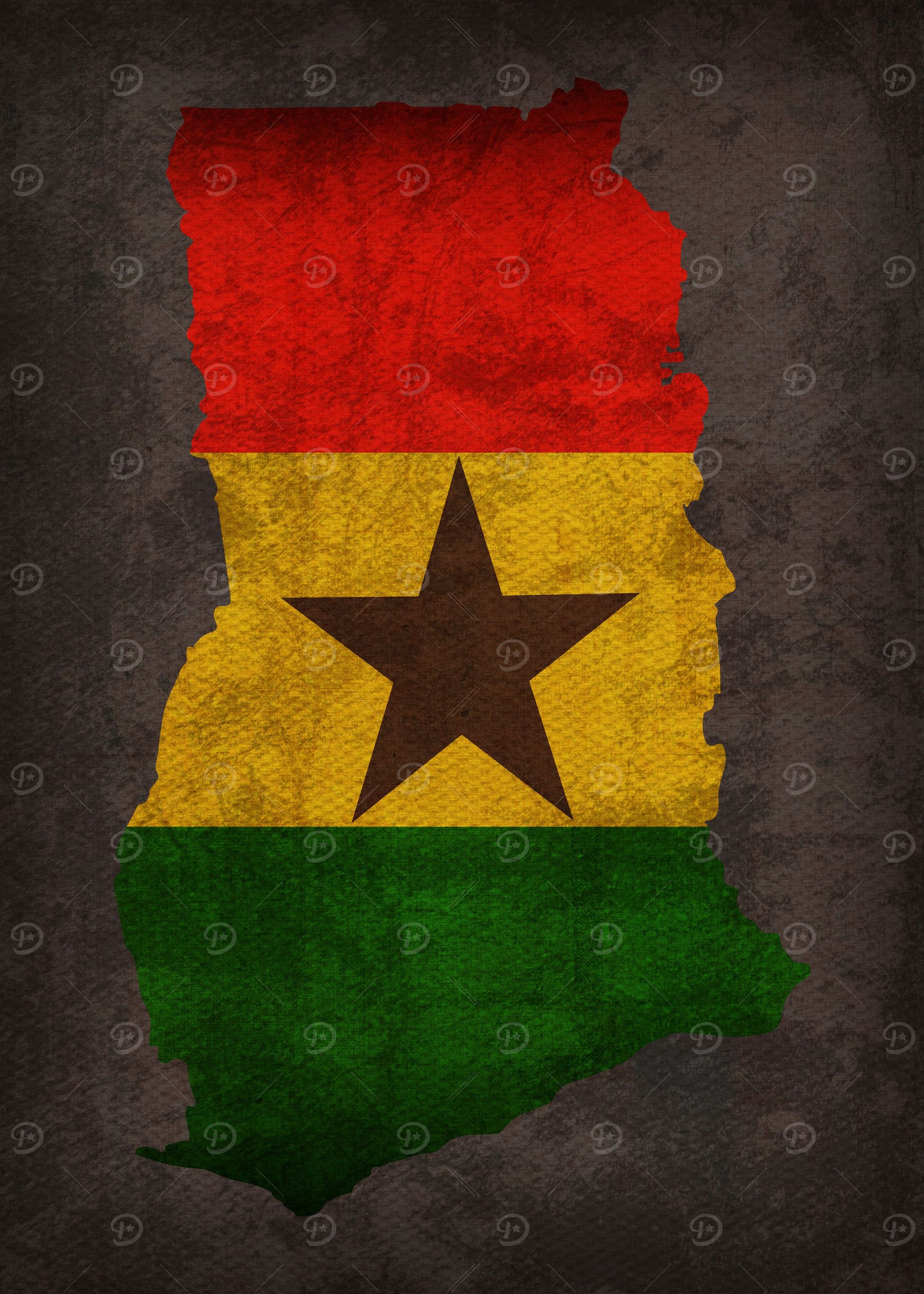 Ghana Country Flag Map