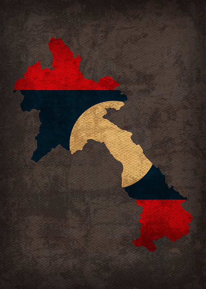 Laos Country Flag Map