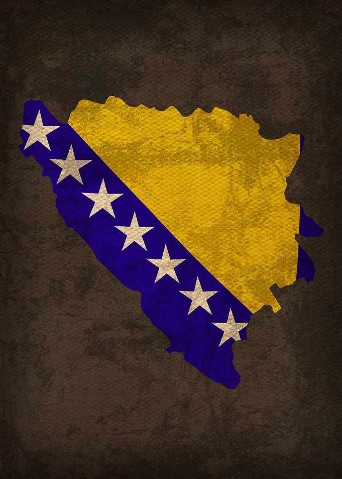 Bosnia Country Flag Map