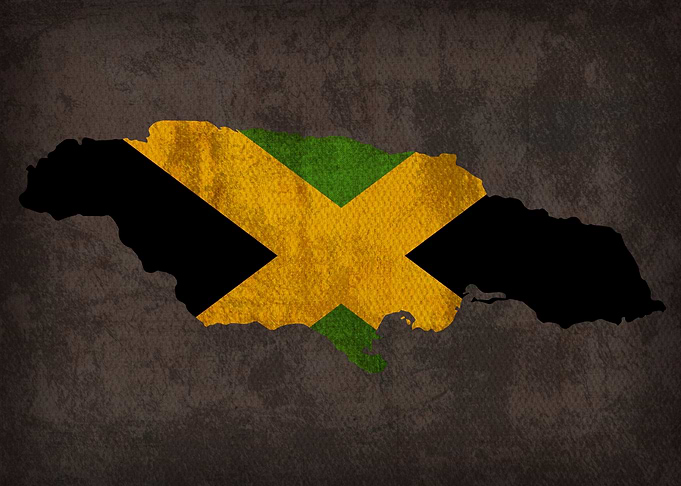 Jamaica Country Flag Map