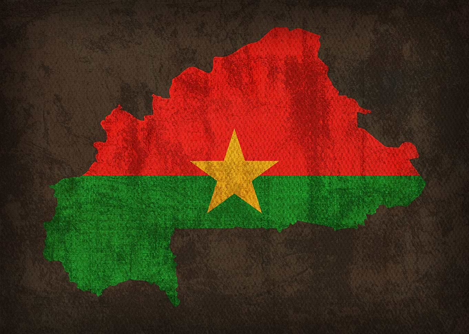 Burkina Faso Flag Map