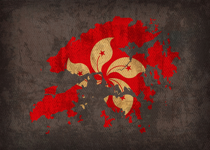 Hong Kong Country Flag Map