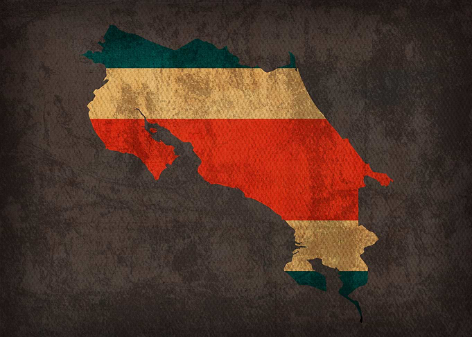 Costa Rica Flag Map