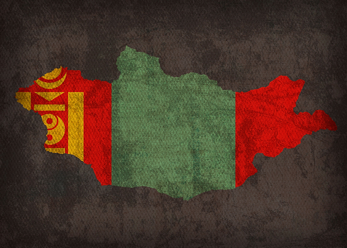 Mongolia Country Flag Map