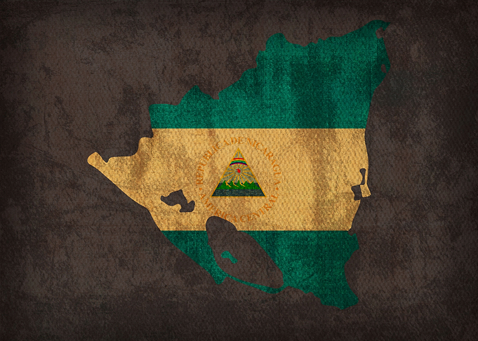 Nicaragua Country Flag Map