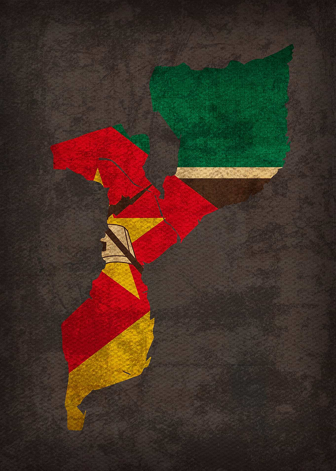 Mozambique Flag Map