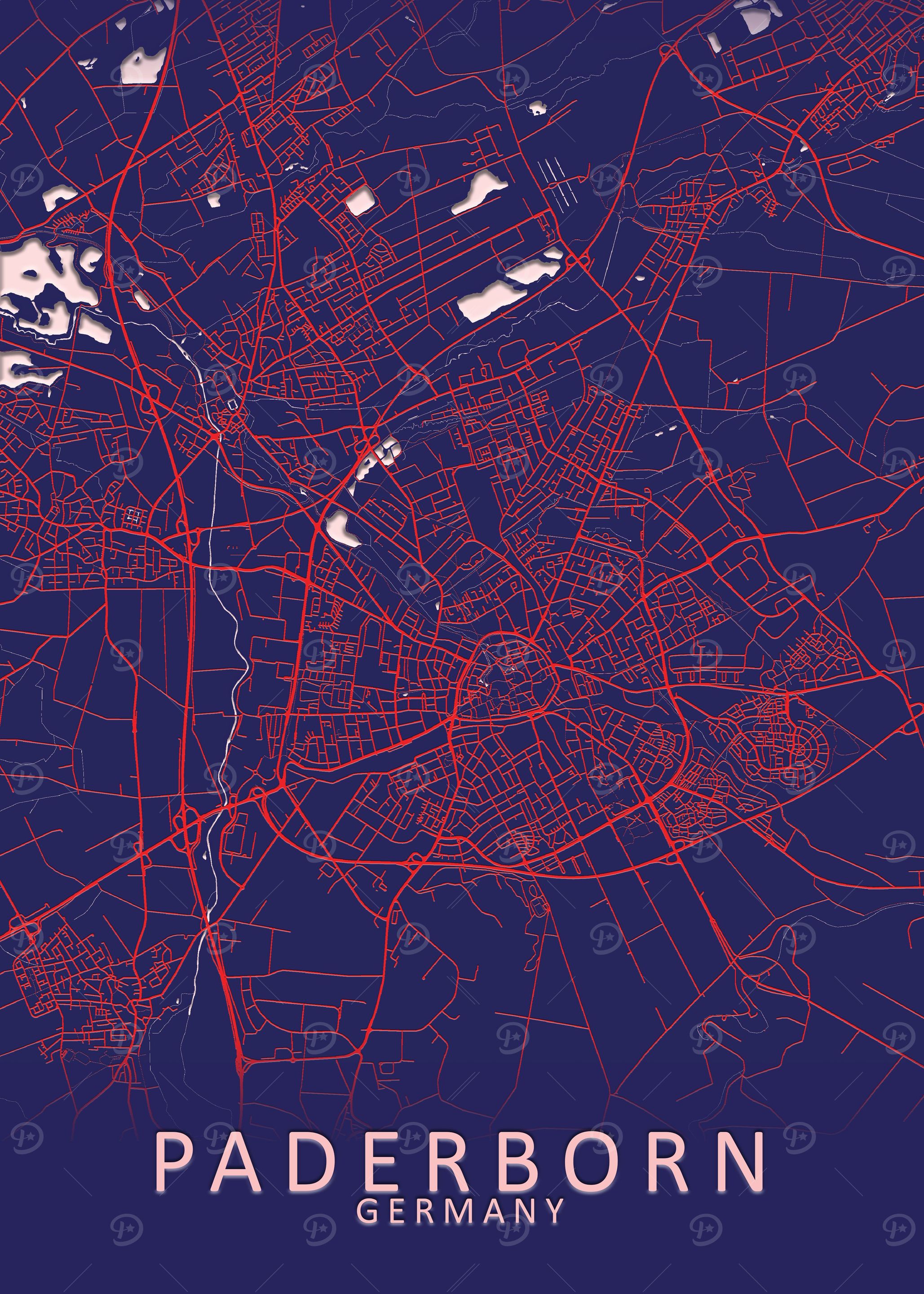 Paderborn Germany City Map