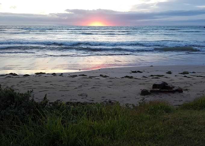Sunset over ocean