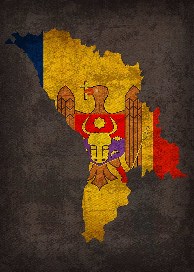 Moldova Country Flag Map