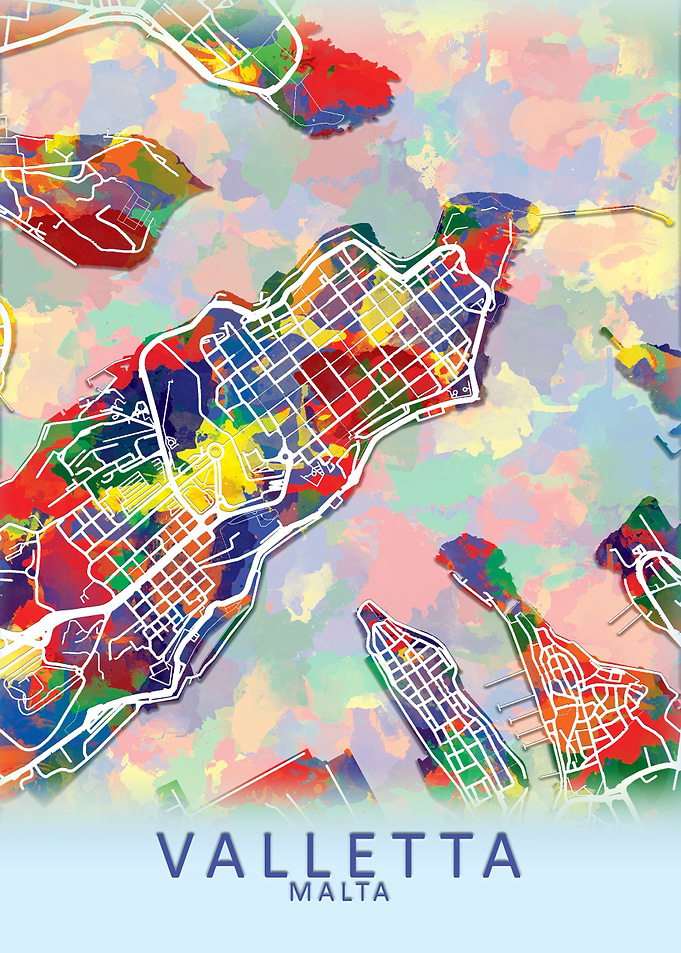 Valletta Malta City Map