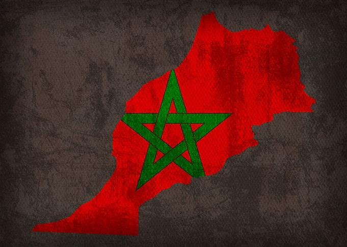 Morocco Country Flag Map