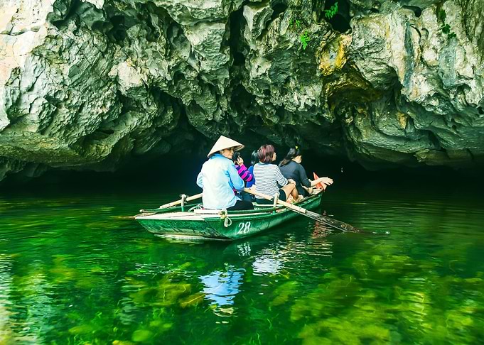 On the boat at Trang An