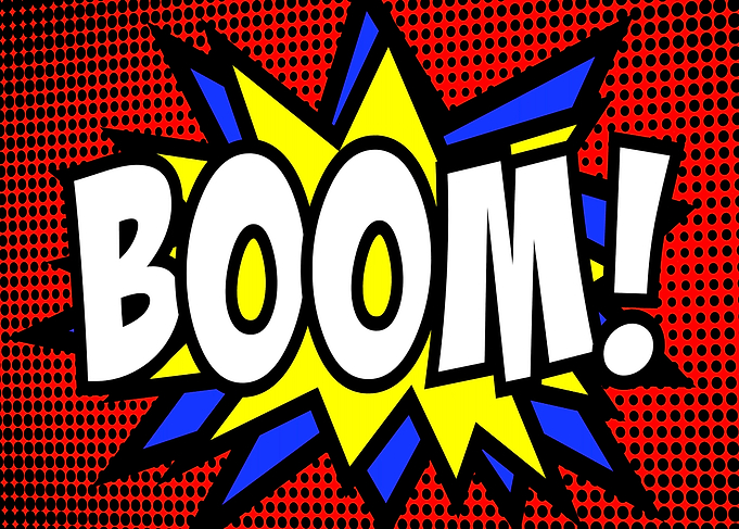 Comic halftone star boom