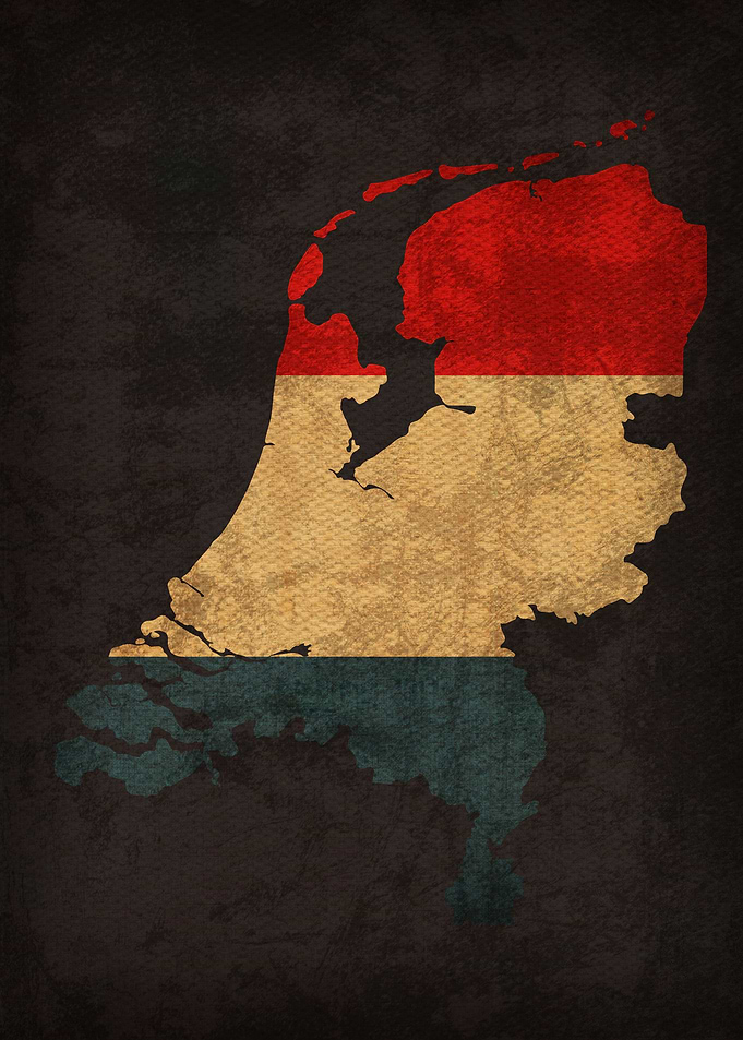 Netherlands Flag Map