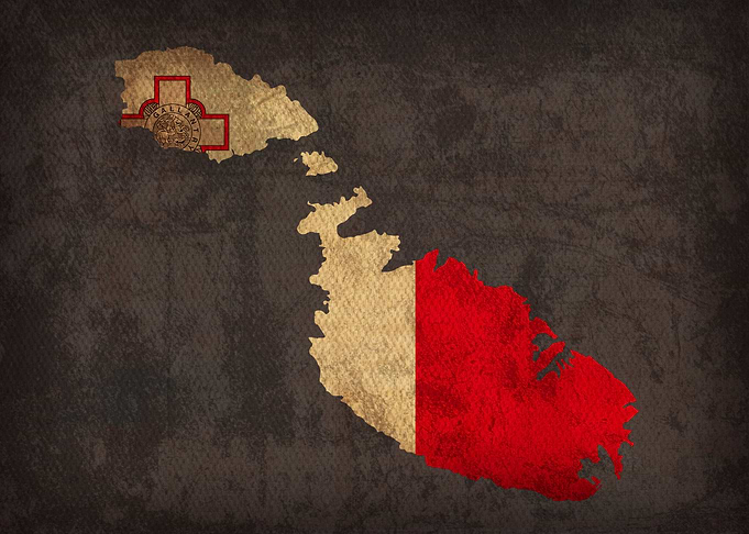 Malta Country Flag Map