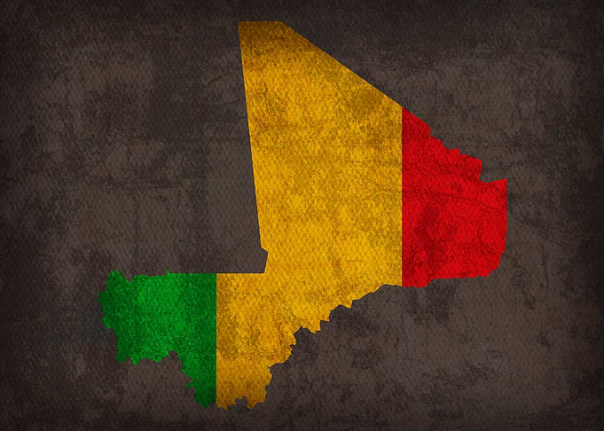 Mali Country Flag Map