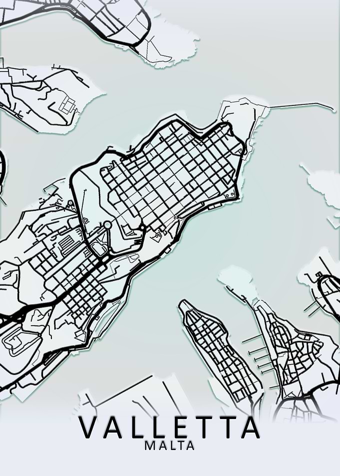 Valletta Malta City Map