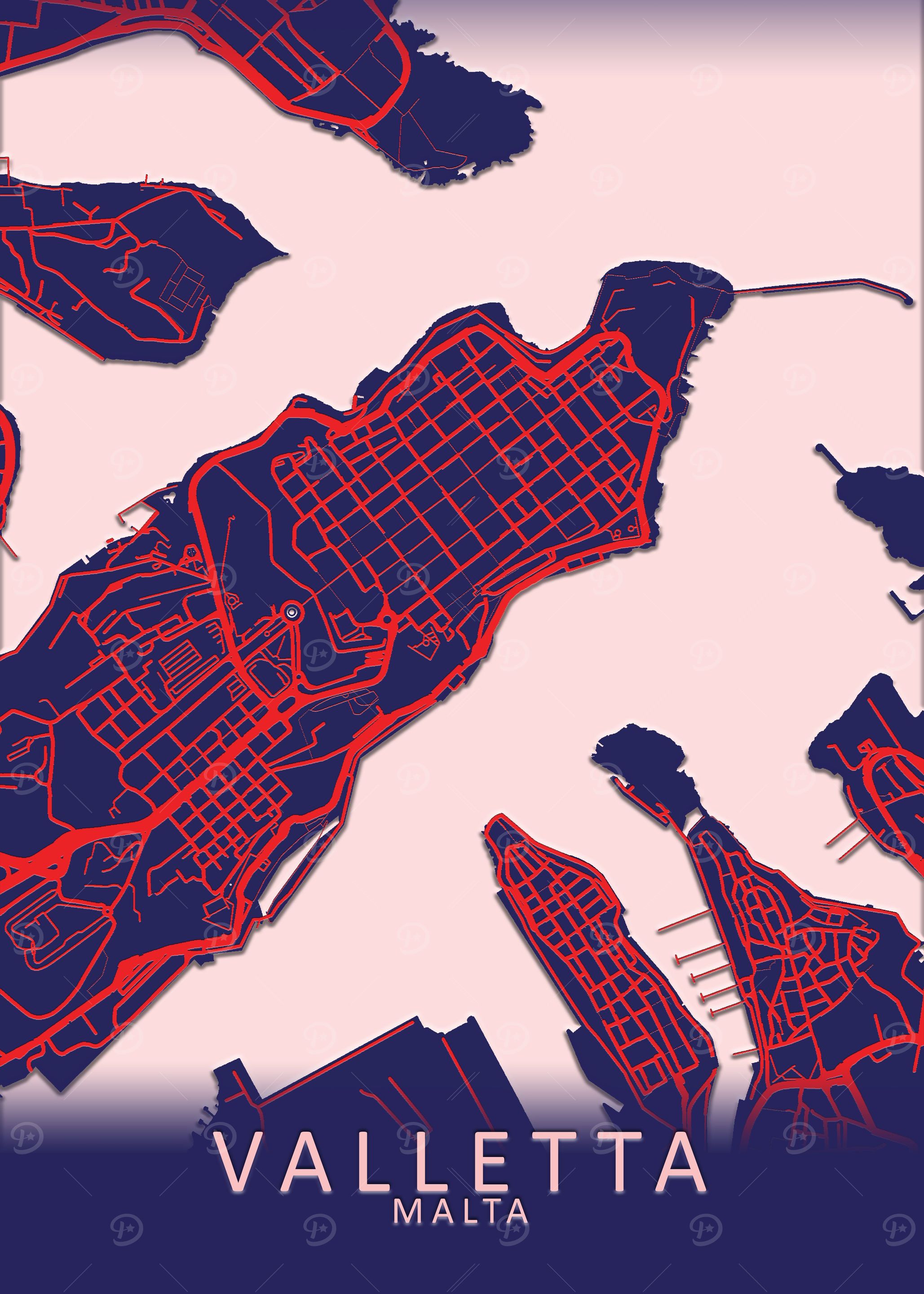 Valletta Malta City Map