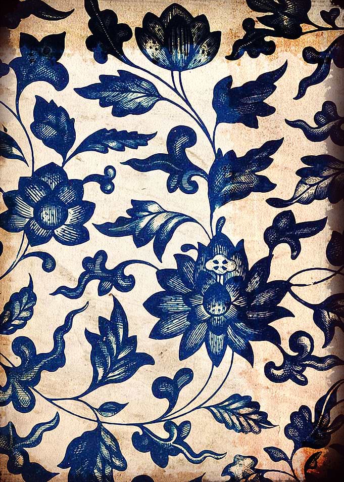 Blue Oriental Vge Tile 06