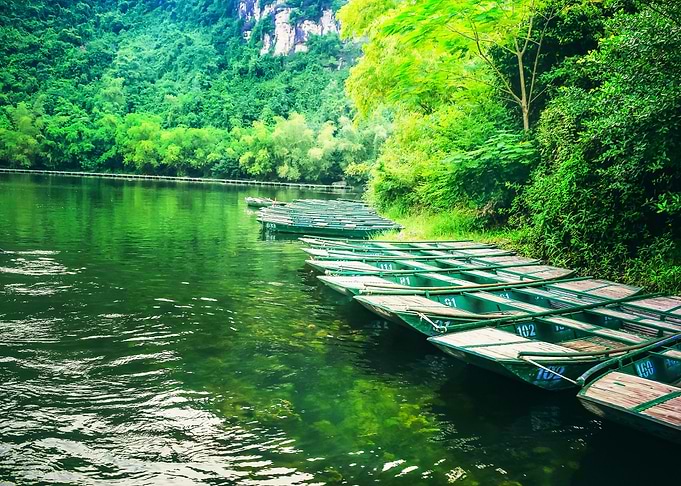 On the boat at Trang An