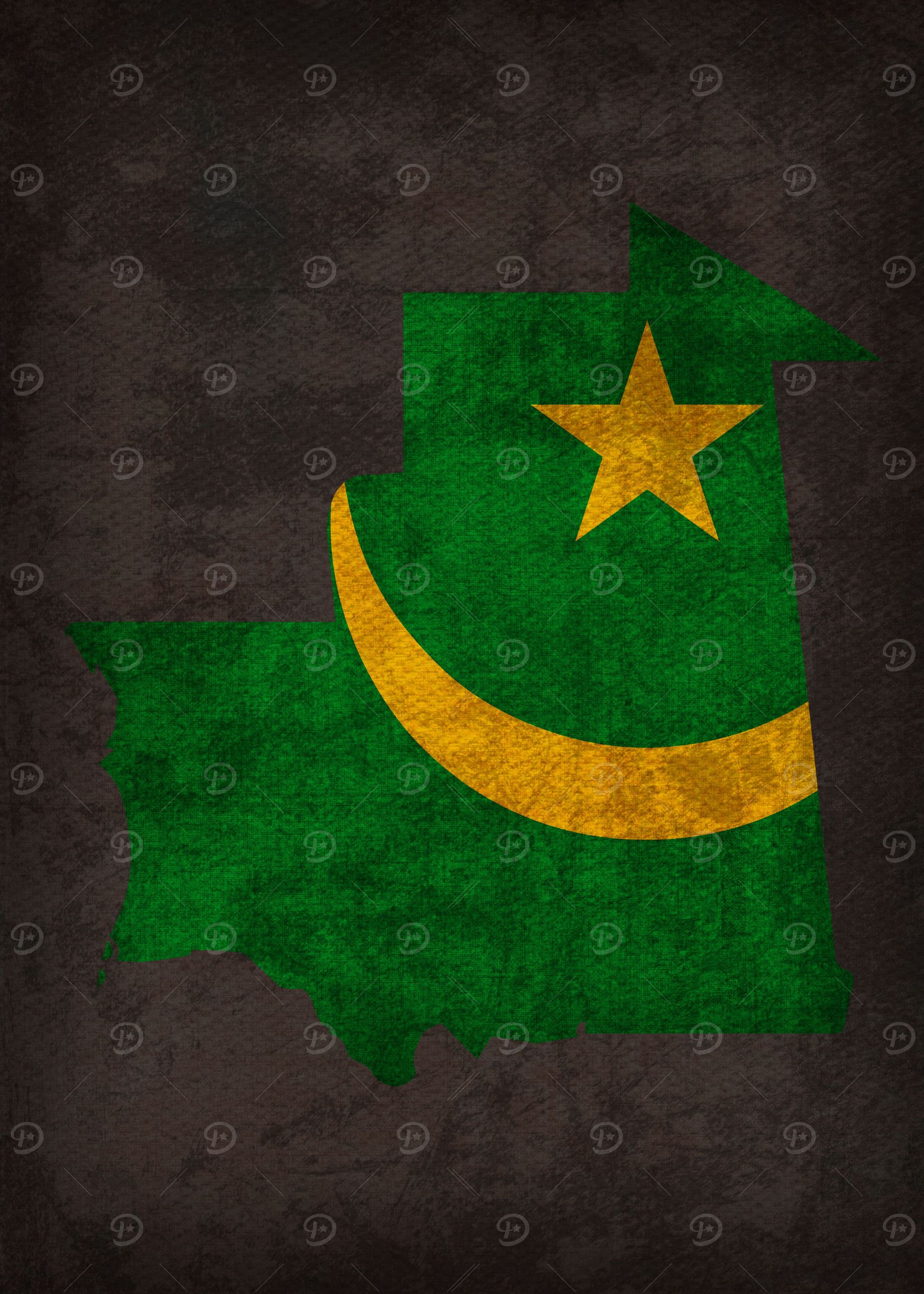 Mauritania Flag Map