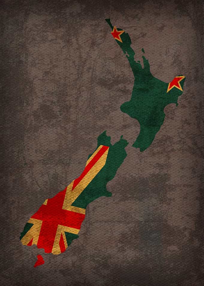 New Zealand Flag Map