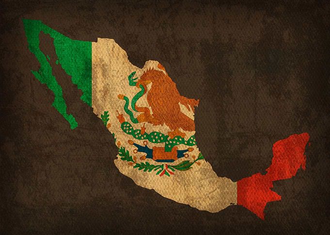 Mexico Country Flag Map