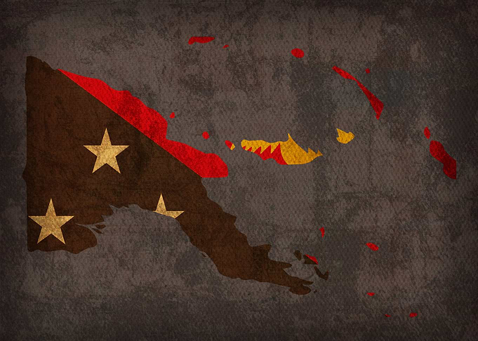 Papua New Guinea Flag Map