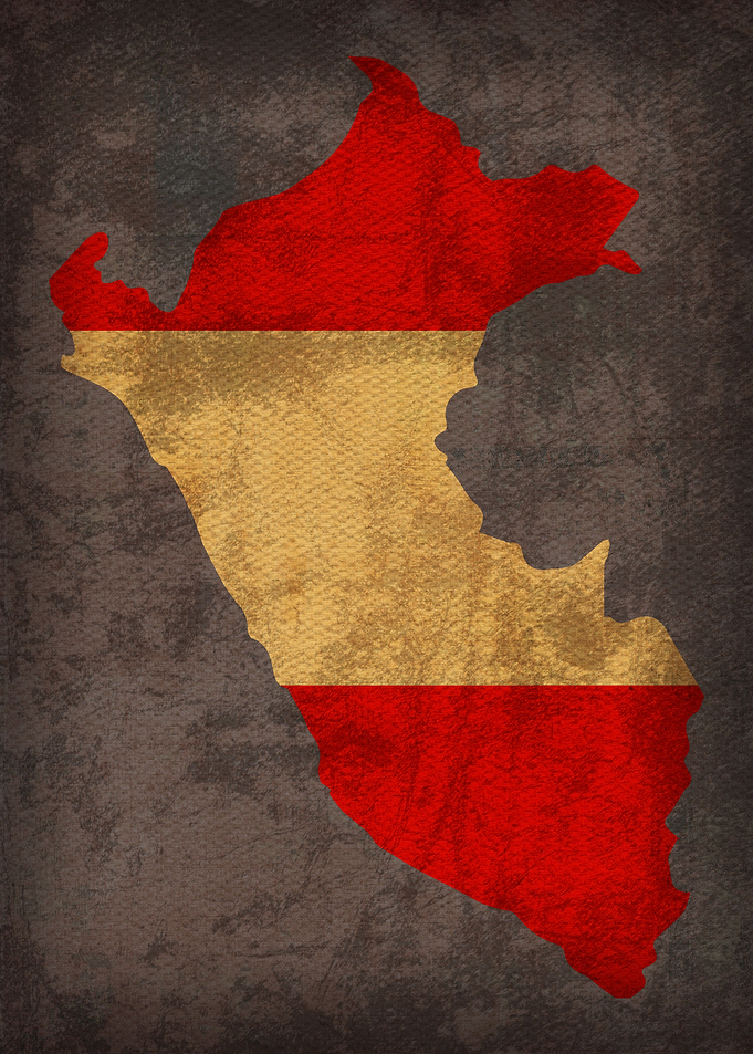 Peru Country Flag Map