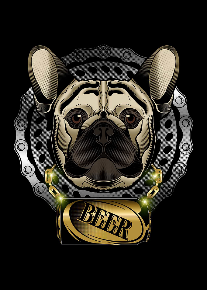 Pug Beer Bling Bling