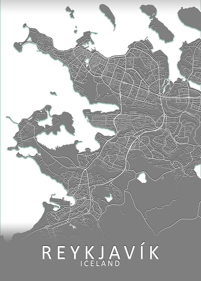 Reykjavik Iceland City Map