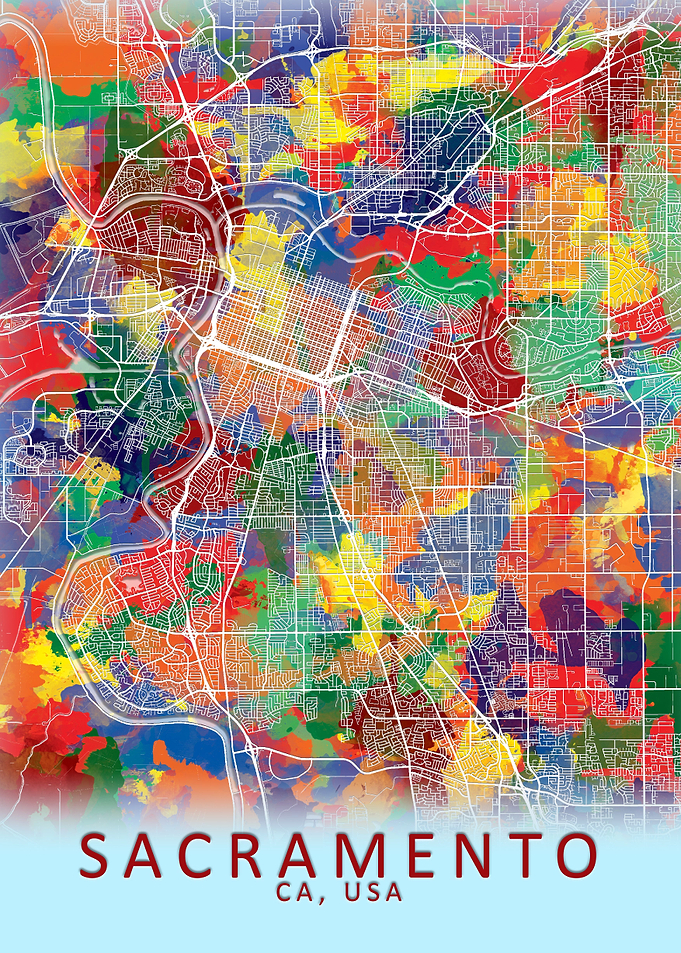 Sacramento CA USA City Map