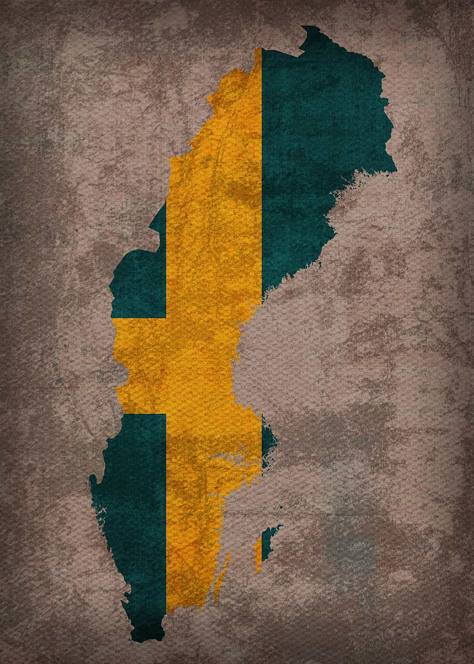 Sweden Country Flag Map