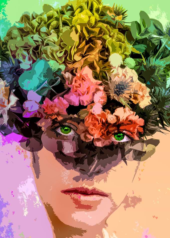 Black flowers for woman
