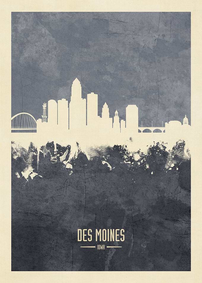 Des Moines Iowa Skyline