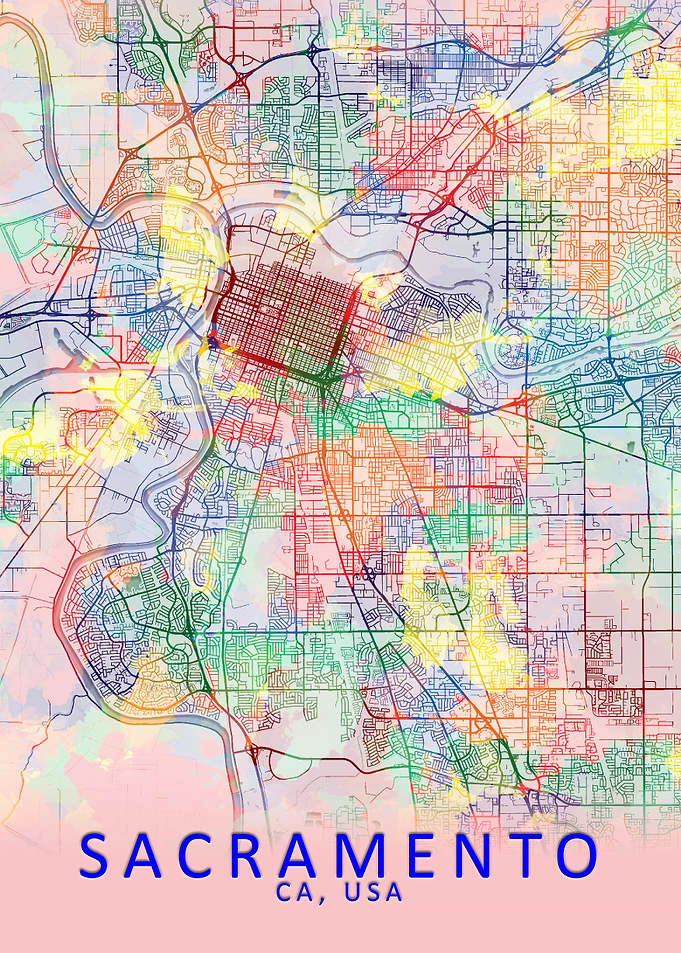 Sacramento CA USA City Map