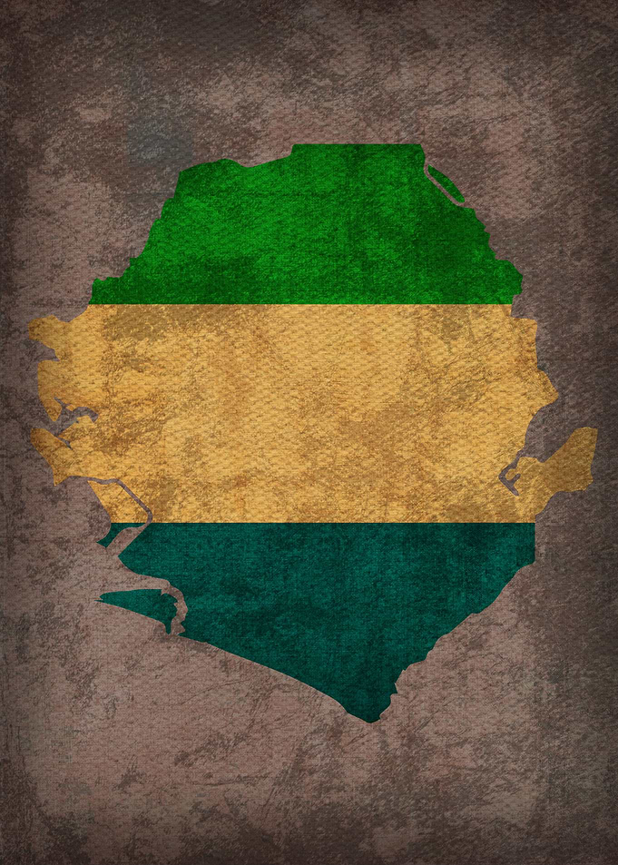 Sierra Leone Flag Map