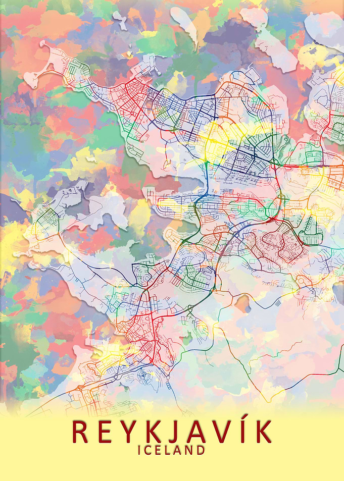 Reykjavik Iceland City Map