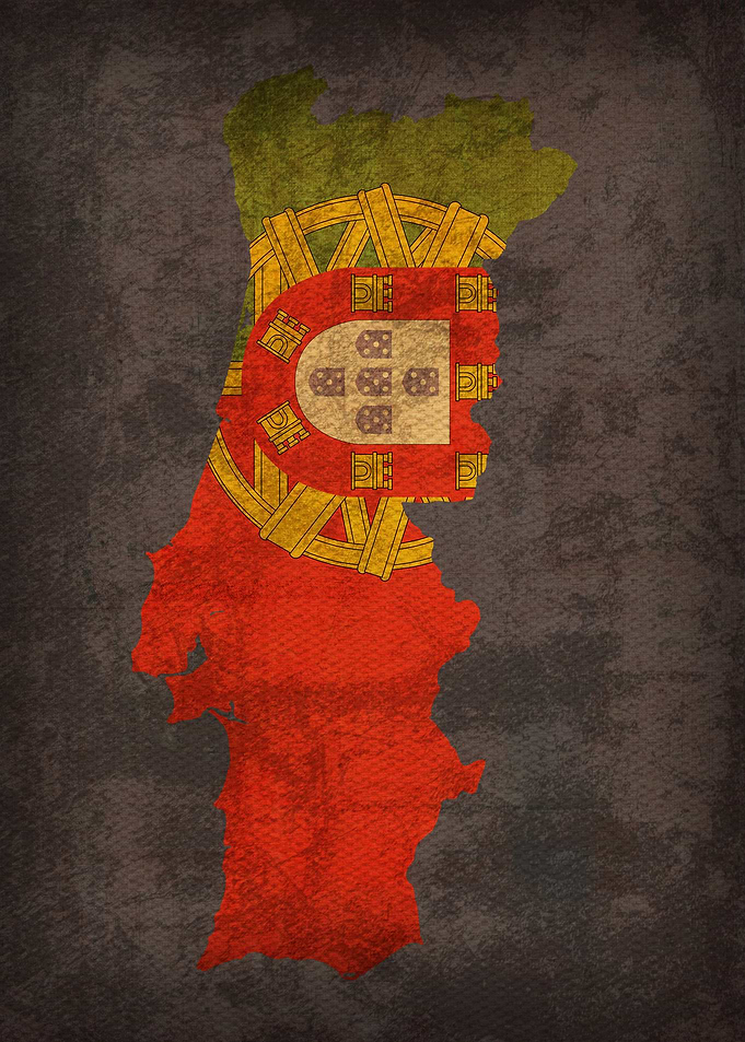 Portugal Country Flag Map