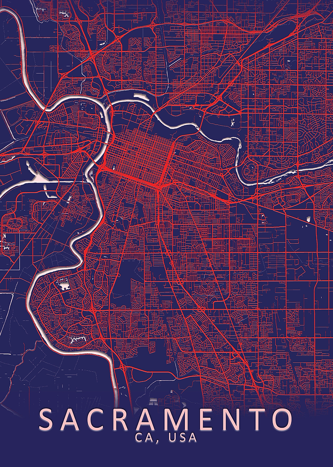 Sacramento CA USA City Map