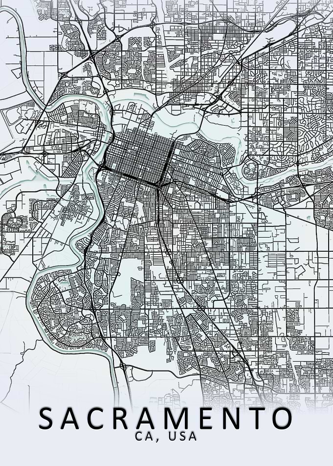 Sacramento CA USA City Map