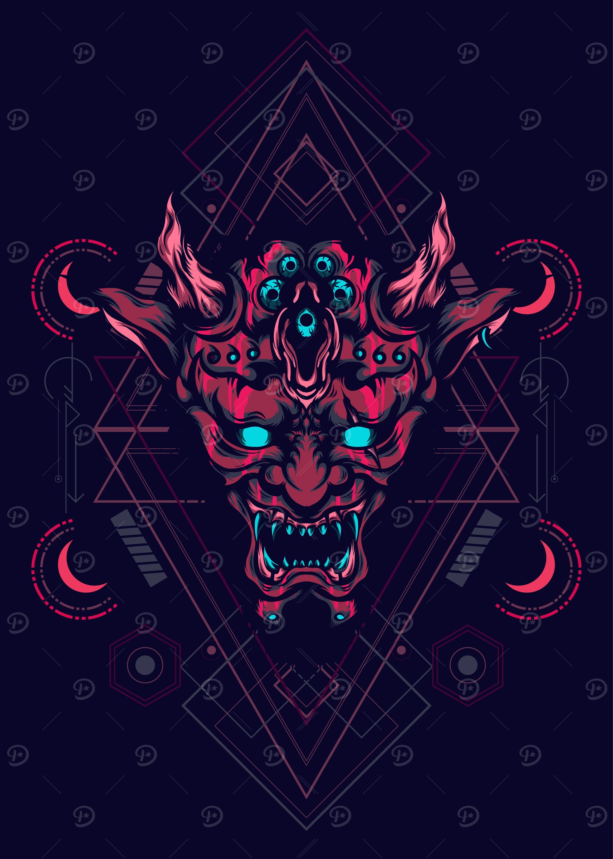 Devil face sacred geometry