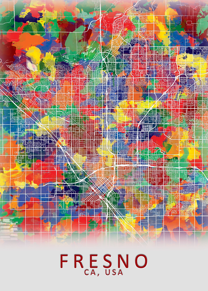 Fresno CA USA City Map