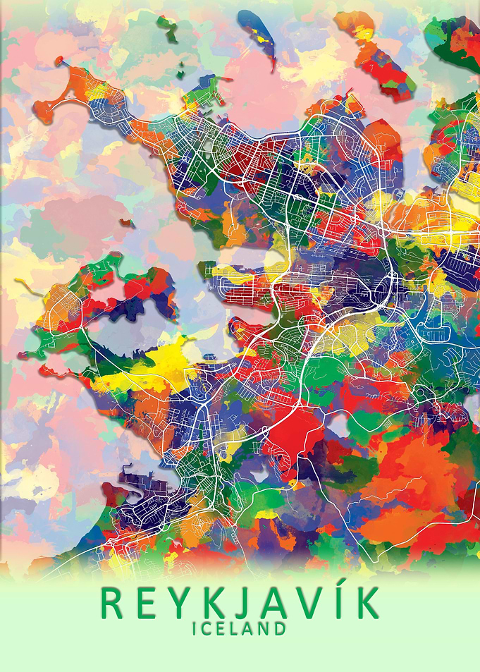 Reykjavik Iceland City Map