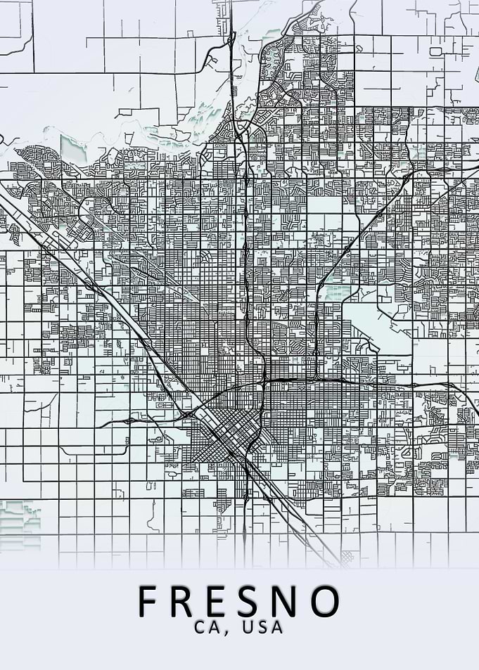 Fresno CA USA City Map